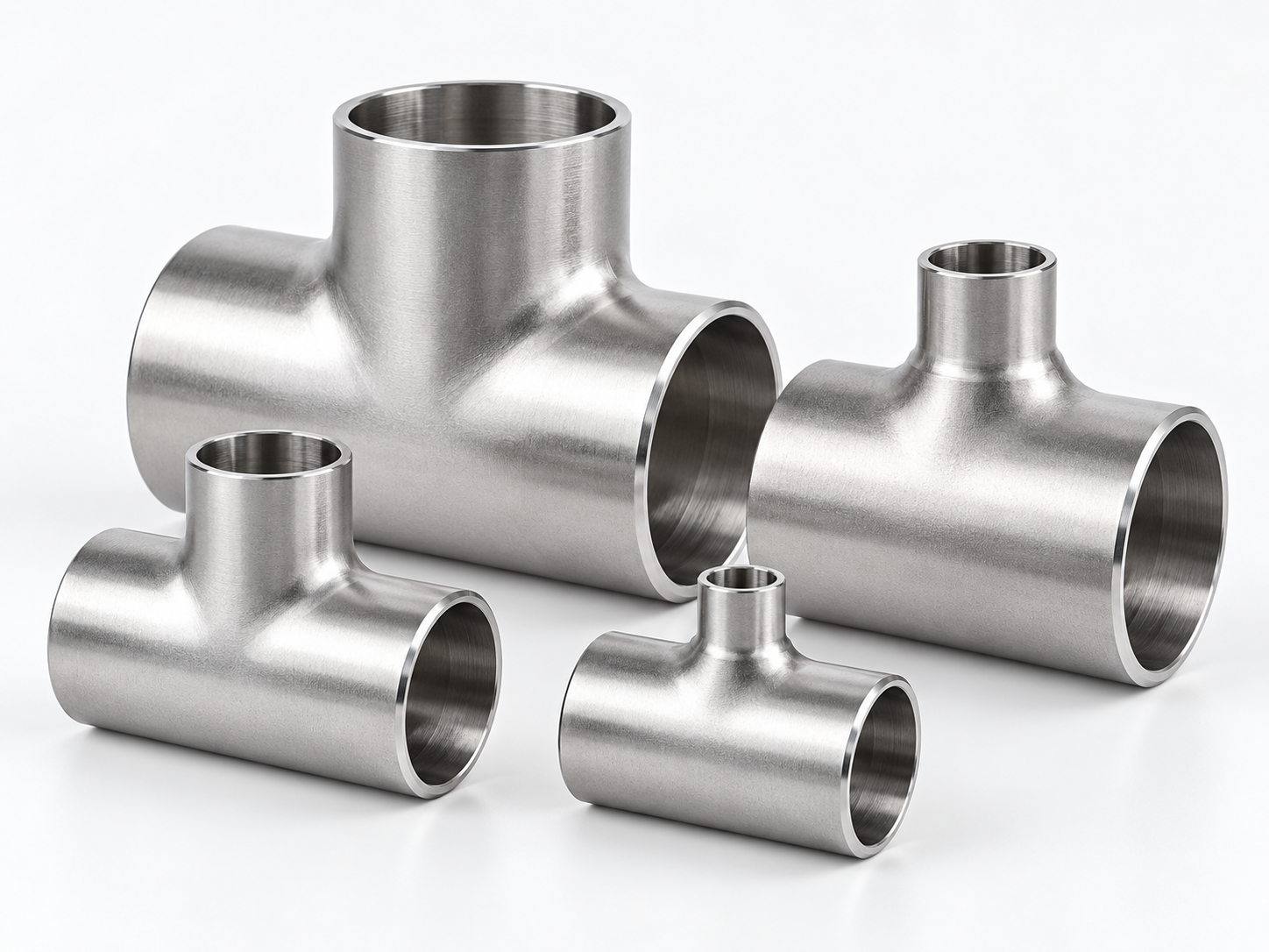 Stainless steel tees including equal tee and reducing tee pipe fittings